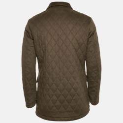 Loro Piana Khaki Brown Cashmere Quilted Storm System Jacket XS