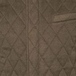 Loro Piana Khaki Brown Cashmere Quilted Storm System Jacket XS