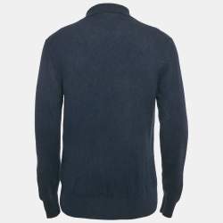 Pre Owned Loro Piana Navy Blue Cashmere Long Sleeve Sweater XL