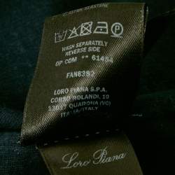 Pre Owned Loro Piana Denim Blue Cotton Full Sleeve Polo T-Shirt M