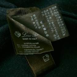 Pre Owned Loro Piana Denim Blue Cotton Full Sleeve Polo T-Shirt M