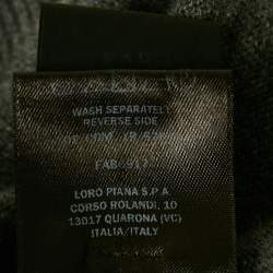Pre Owned Loro Piana Grey Cashmere V-Neck Sweater XL 