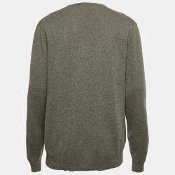 Pre Owned Loro Piana Grey Cashmere V-Neck Sweater XL 