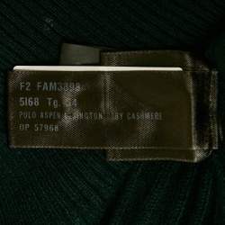 Pre Owned Loro Piana Dark Green Cashmere Knit Polo Aspen Sweater XXL