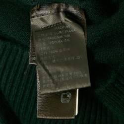Pre Owned Loro Piana Dark Green Cashmere Knit Polo Aspen Sweater XXL