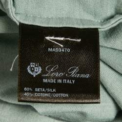 Pre Owned Loro Piana Green Silk Blend Crew Neck T-Shirt XXL