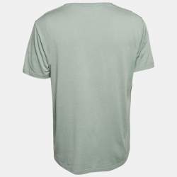 Pre Owned Loro Piana Green Silk Blend Crew Neck T-Shirt XXL