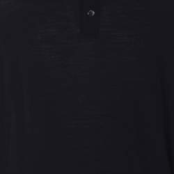 Pre Owned Loro Piana Navy Blue Wool Long Sleeve Polo T-Shirt L