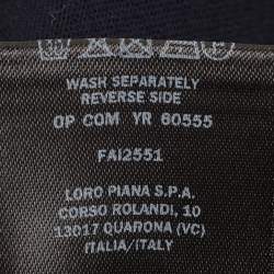 Pre Owned Loro Piana Navy Blue Wool Long Sleeve Polo T-Shirt L