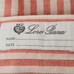 Loro Piana Red Stripe Cotton Button Front Long Sleeve Shirt M