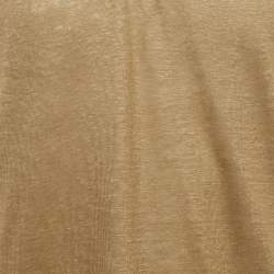 Loro Piana Khaki Brown Linen Knit Polo T-Shirt L