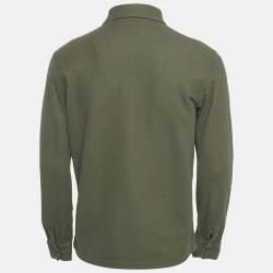 Loro Piana Olive Green Cotton Piqué Full Sleeve Polo T-Shirt M