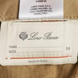Pre Owned Loro Piana White Cotton Chino Trousers XL
