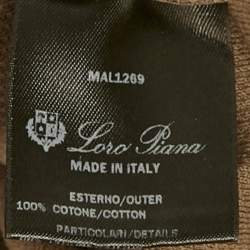 Pre Owned Loro Piana Brown Cotton Pique Polo Long Sleeve T-Shirt L 