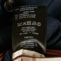 Pre Owned Loro Piana Navy Blue Wool Blend Zip-Up High Neck Jacket M