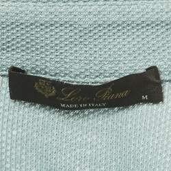 Loro Piana Blue Cotton Pique Knit Polo T-Shirt M