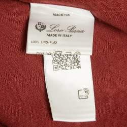 Pre Owned Loro Piana Brick Red Linen Button Front Shirt M