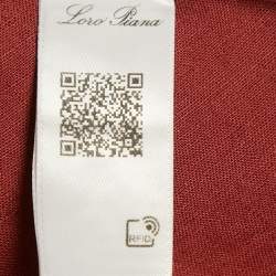 Pre Owned Loro Piana Brick Red Linen Button Front Shirt M