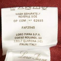 Pre Owned Loro Piana Brick Red Linen Button Front Shirt M