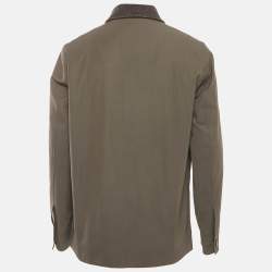Loro Piana Grey Corduroy Collar Gabardine Jacket M