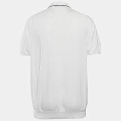 Pre Owned Loro Piana White Cotton Jersey Polo T-Shirt 4XL