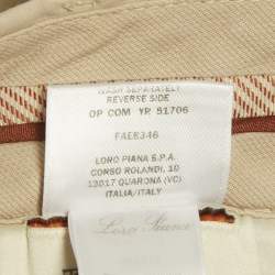 Pre Owned Loro Piana Beige Cotton Tailored Trousers XXL