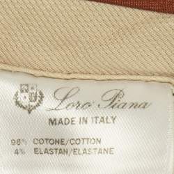 Pre Owned Loro Piana Beige Cotton Tailored Trousers XXL