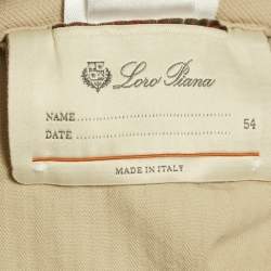 Pre Owned Loro Piana Beige Cotton Tailored Trousers XXL