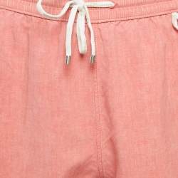 Pre Owned Loro Piana Pink Silk Drawstring Swim Shorts M