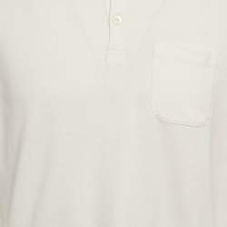 مملوكة مسبقًا Loro Piana My Gold White Cotton & Silk Knit Polo T-Shirt L