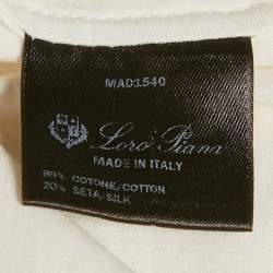 مملوكة مسبقًا Loro Piana My Gold White Cotton & Silk Knit Polo T-Shirt L