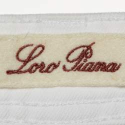 Pre Owned Loro Piana White Denim Jeans L Waist 35"