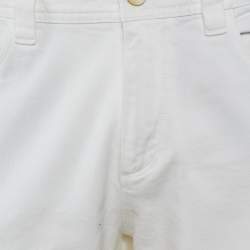 Pre Owned Loro Piana White Denim Jeans L Waist 35"