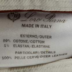 Pre Owned Loro Piana White Denim Jeans L Waist 35"