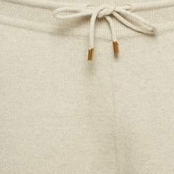 Pre Owned Loro Piana Grey Hemp Rib Knit Sweatpants L