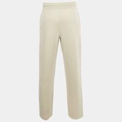Pre Owned Loro Piana Grey Hemp Rib Knit Sweatpants L