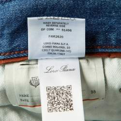 Pre Owned Loro Piana Blue Kurashiki Denim Doccio Jeans XXL Waist 38"