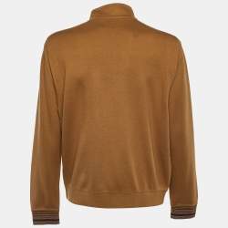 Pre Owned Loro Piana Brown Cotton & Cashmere High Neck Sweater XL