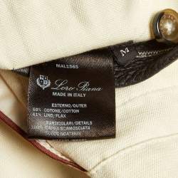 Pre Owned Loro Piana Cream Cotton and Linen Button Front Utility Jacket M