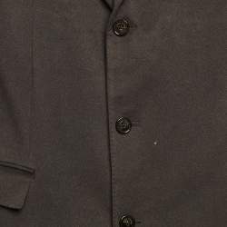 Pre Owned Loro Piana Charcoal Grey Cashmere Strom System Coat XXXL