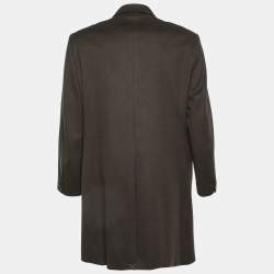 Pre Owned Loro Piana Charcoal Grey Cashmere Strom System Coat XXXL