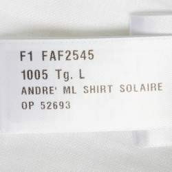 Pre Owned Loro Piana  White Linen Button Front Shirt L