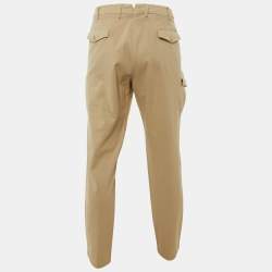 Pre Owned Loro Piana Beige Cotton Gabardine Trousers XXXL