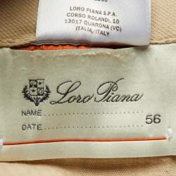 Pre Owned Loro Piana Beige Cotton Gabardine Trousers XXXL