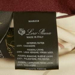 Pre Owned Loro Piana Rust Orange Zip-Up Hooded Down Jacket M