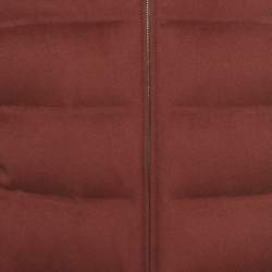 Pre Owned Loro Piana Rust Orange Zip-Up Hooded Down Jacket M