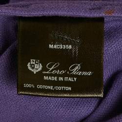 Pre Owned Loro Piana Purple Cotton Polo T-Shirt M