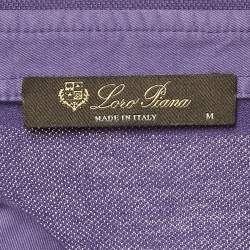 Pre Owned Loro Piana Purple Cotton Polo T-Shirt M