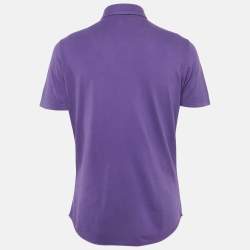 Pre Owned Loro Piana Purple Cotton Polo T-Shirt M