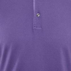 Pre Owned Loro Piana Purple Cotton Polo T-Shirt M